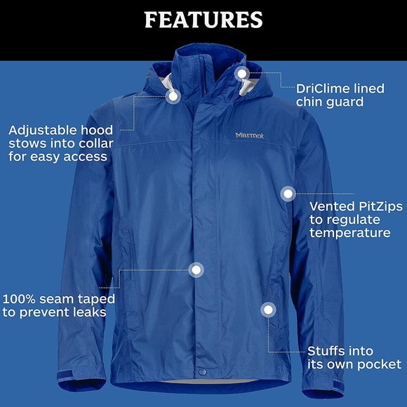 Marmot Men’s PreCip Jacket | Lightweight, Waterproof - XL - Picture 2 of 6